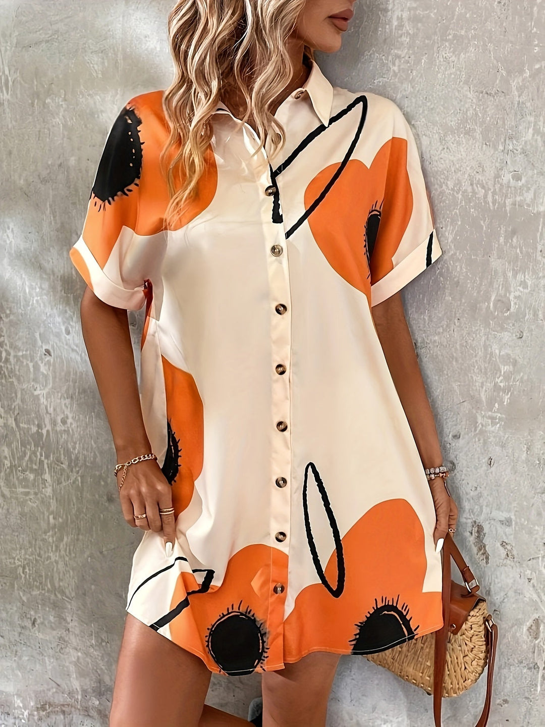 Elodie – Floral Print Shirt Dress