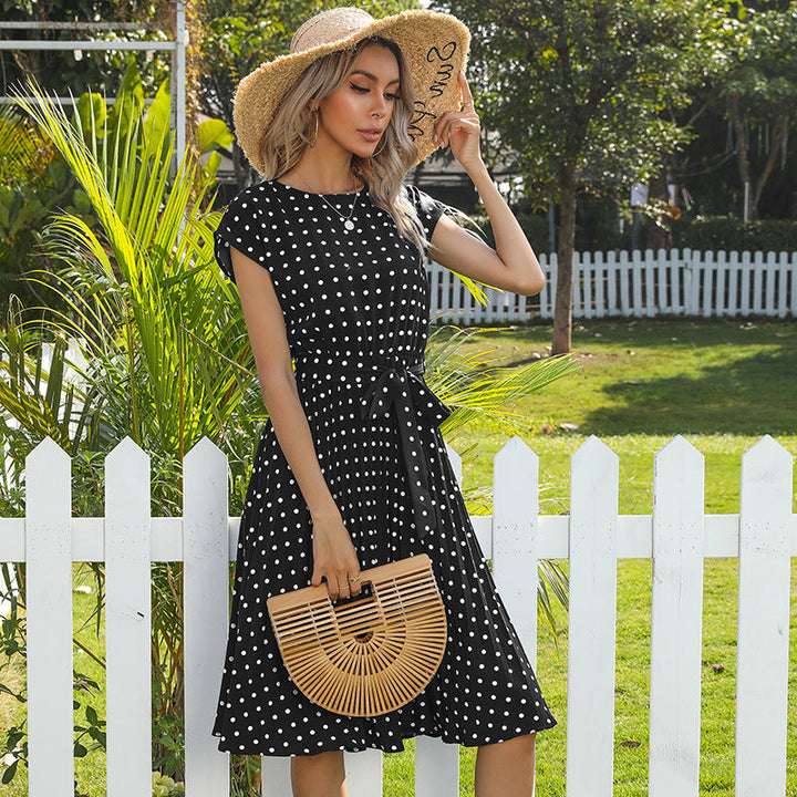 Ayotunde – Polka Dot Belted Midi Dress