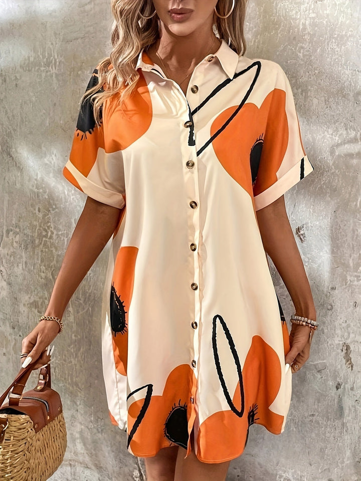 Elodie – Floral Print Shirt Dress